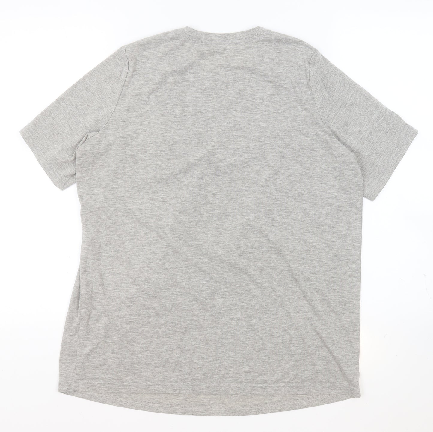 Preworn Womens Grey Polyester Basic T-Shirt Size 16 Round Neck