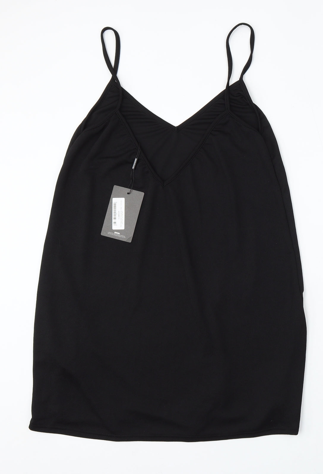 PRETTYLITTLETHING Womens Black Polyester Sheath Size 16 V-Neck