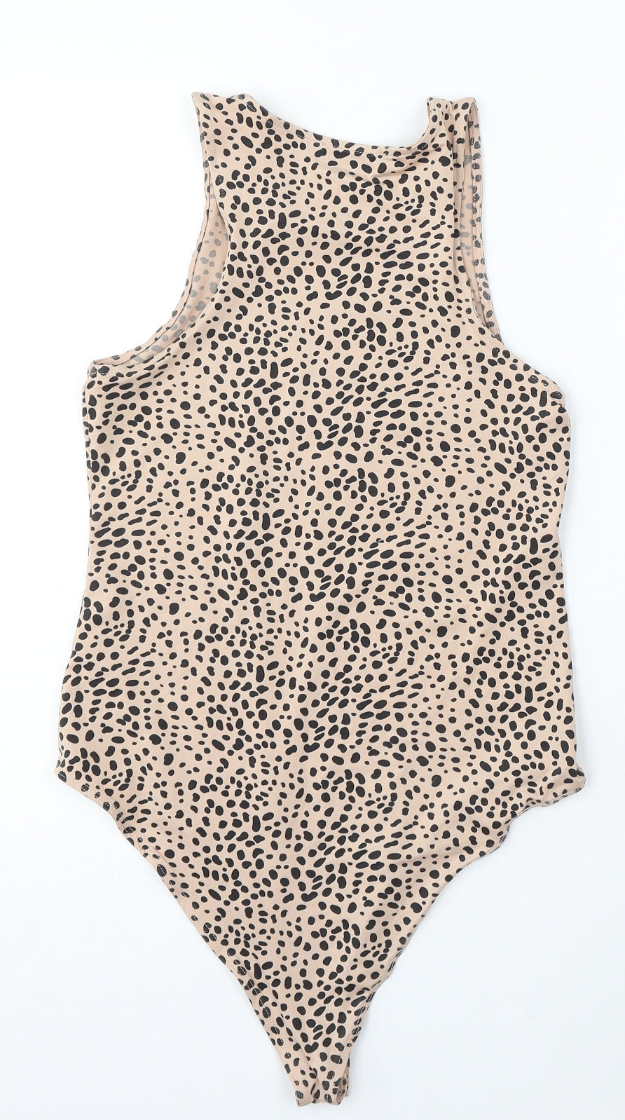 Primark Womens Beige Animal Print Polyester Bodysuit One-Piece Size 14