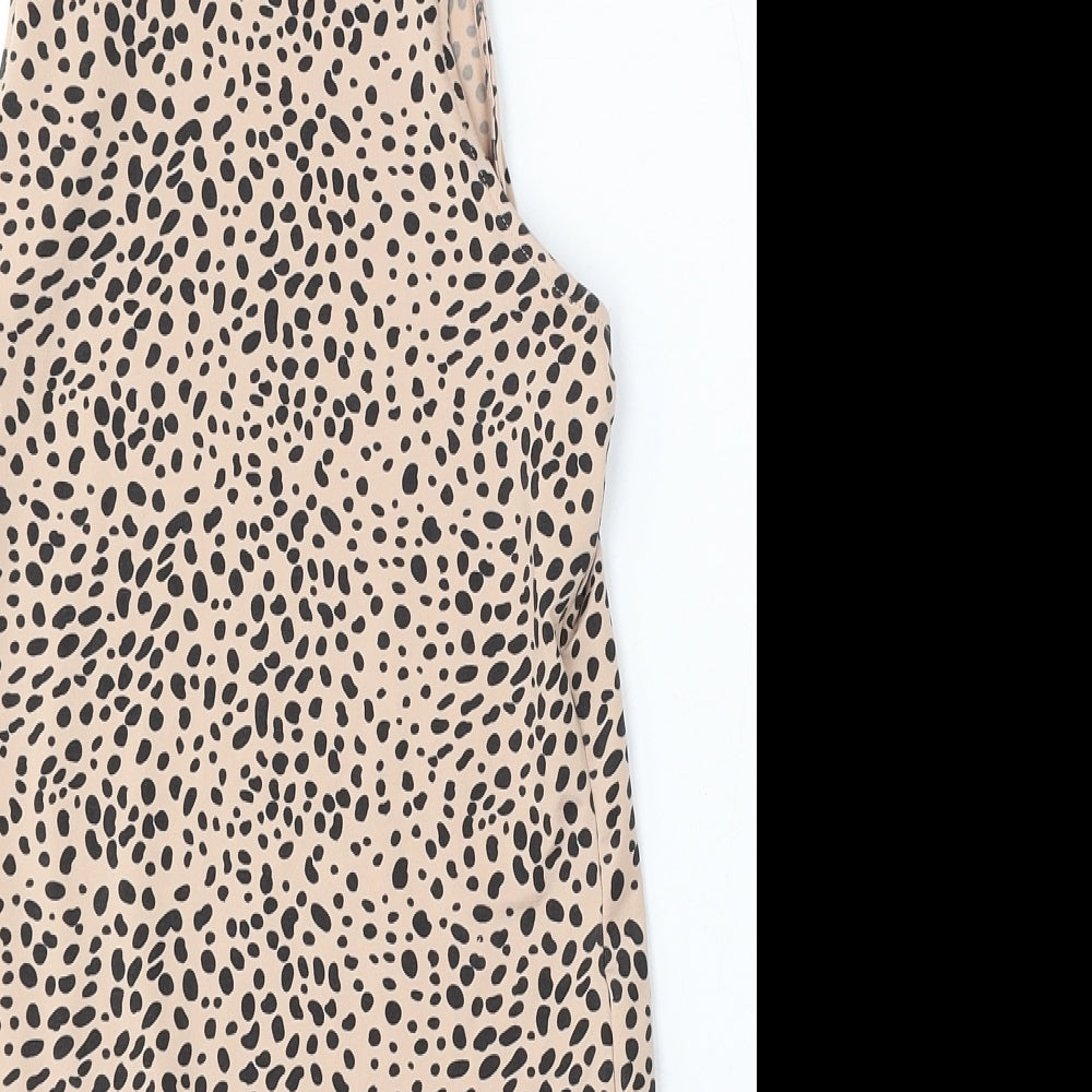 Primark Womens Beige Animal Print Polyester Bodysuit One-Piece Size 14