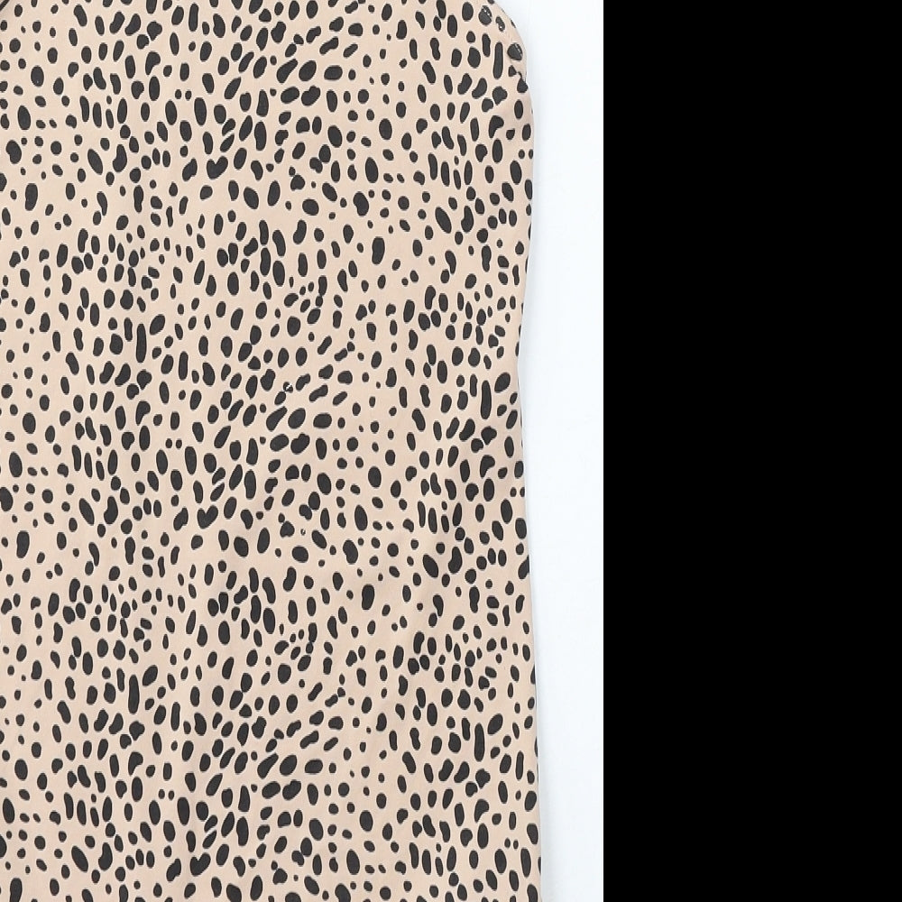 Primark Womens Beige Animal Print Polyester Bodysuit One-Piece Size 14