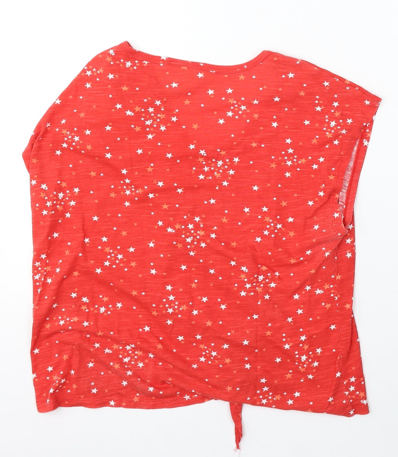 Style and co Womens Red Geometric Cotton Basic Tank Size M V-Neck - stars