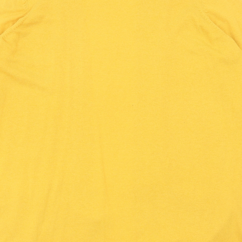 F&F Womens Yellow V-Neck Nylon Cardigan Jumper Size 14