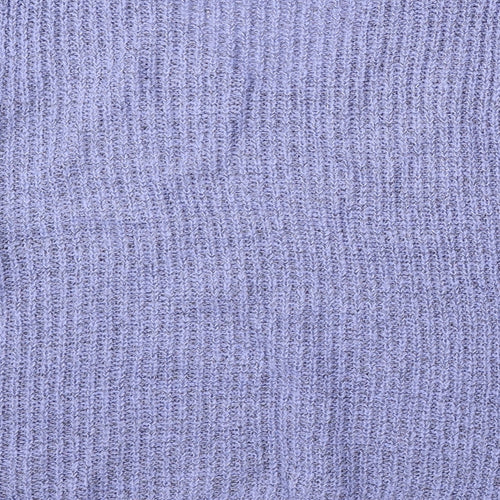 JDY Womens Purple V-Neck Acrylic Pullover Jumper Size L