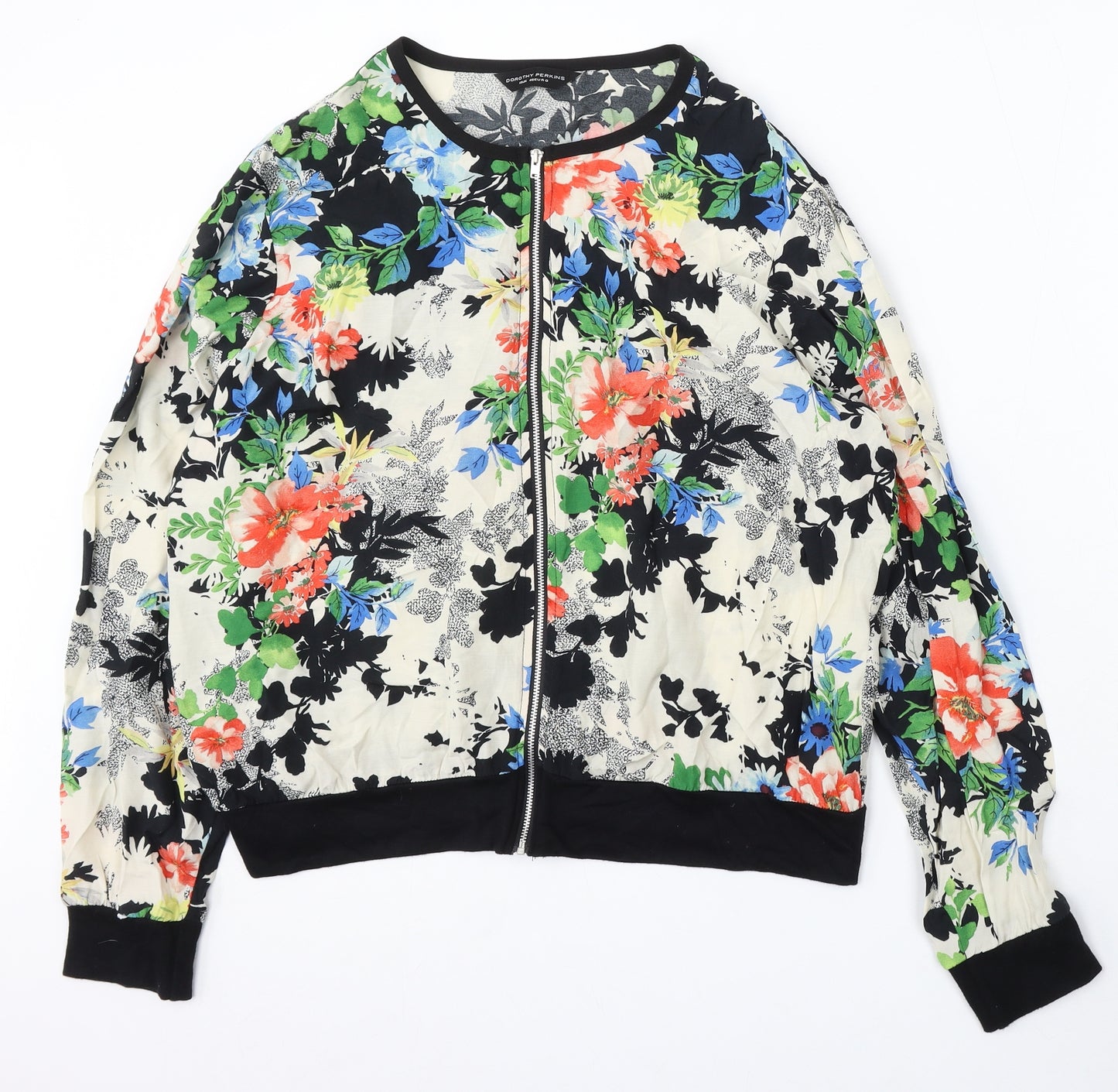 Dorothy Perkins Womens Multicoloured Floral Bomber Jacket Jacket Size 18 Zip