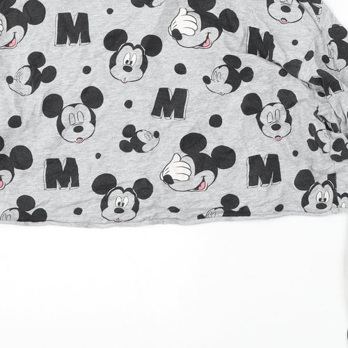 Divided by H&M Womens Grey Round Neck Geometric Cotton Pullover Jumper Size M - Disney, Mickey Mouse