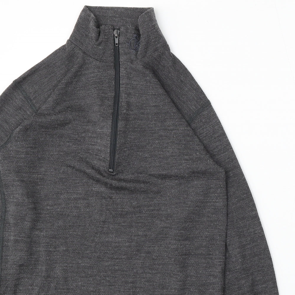 North Cape Mens Grey Mock Neck Chlorofibre Pullover Jumper Size S