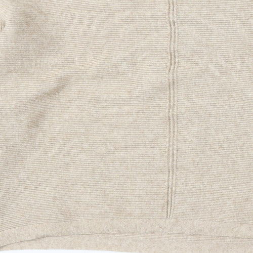 New Look Womens Beige Round Neck Viscose Pullover Jumper Size M