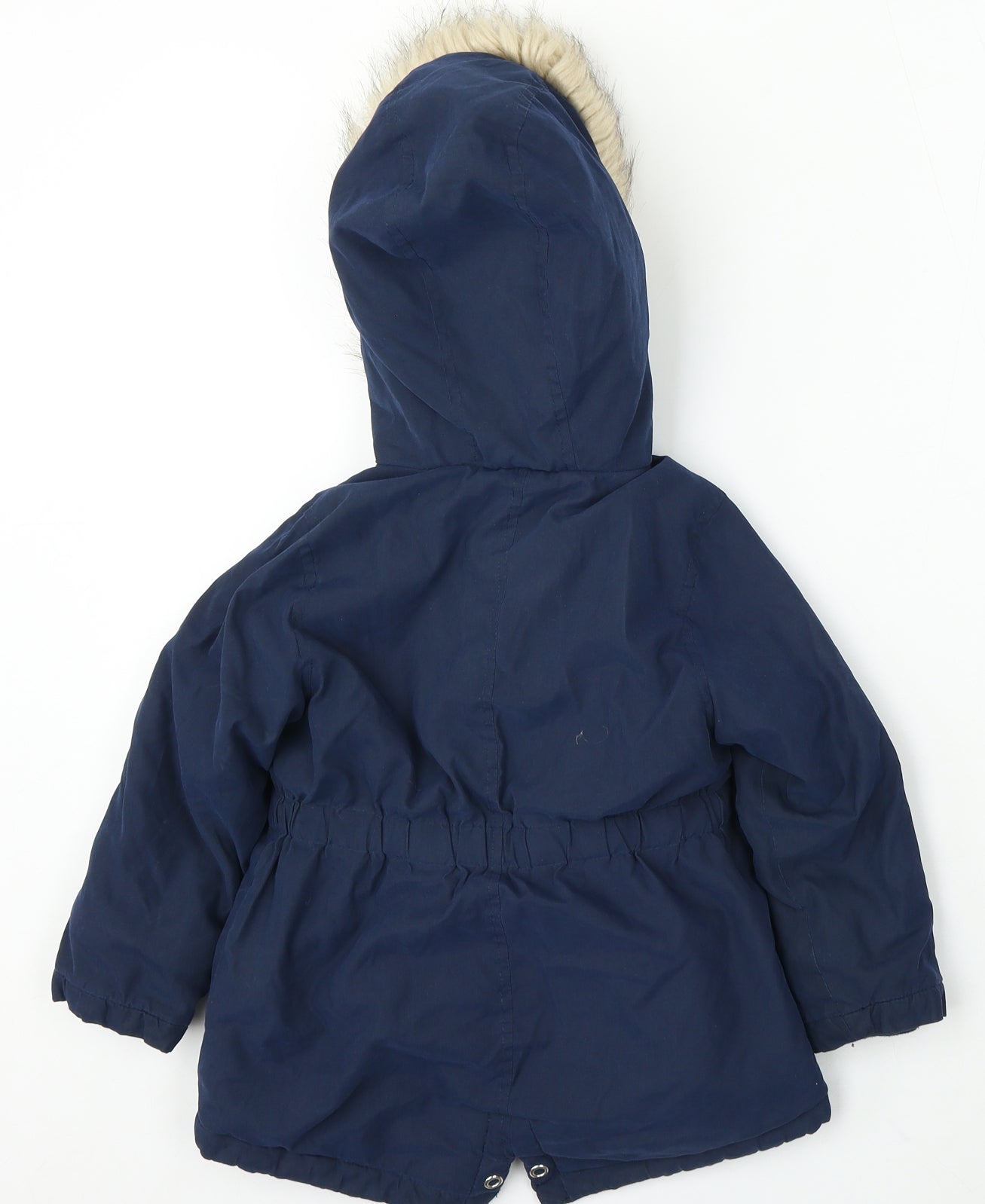 Primark Girls Blue Parka Coat Size 3-4 Years Snap