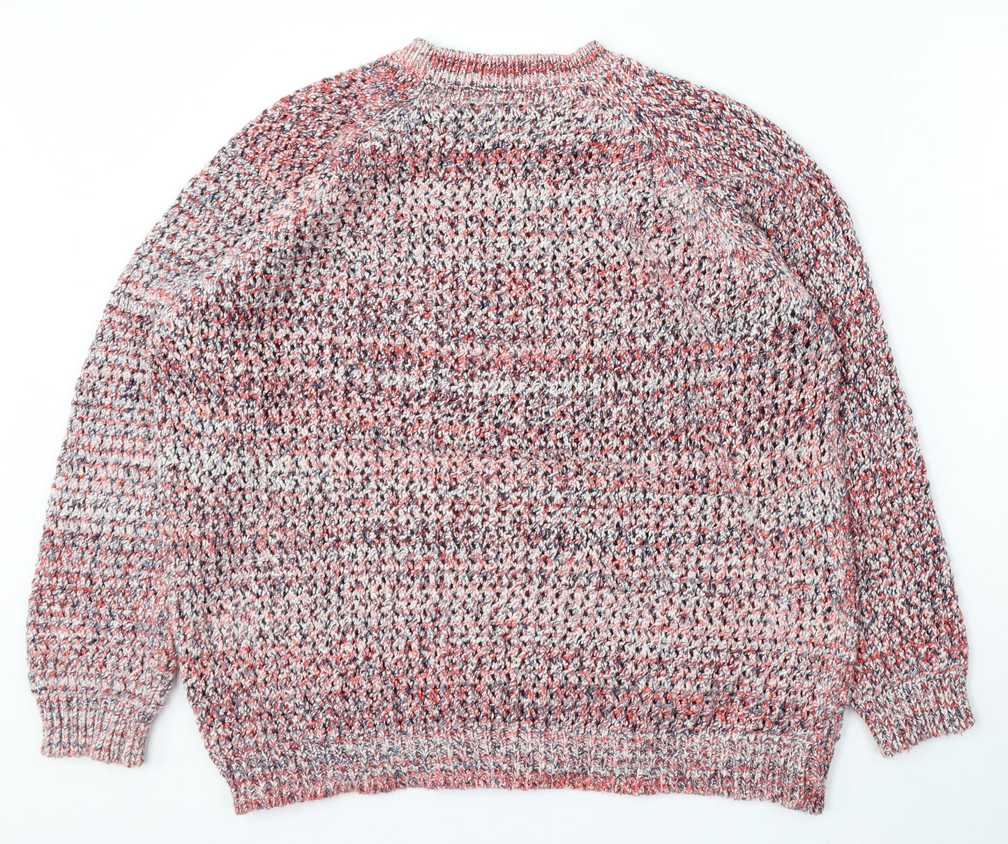 Barbour Womens Multicoloured Round Neck Geometric Cotton Pullover Jumper Size 18