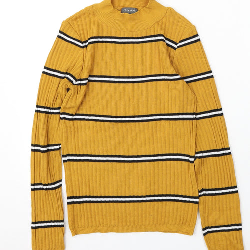 Primark Womens Multicoloured Round Neck Striped Polyester Pullover Jumper Size 12