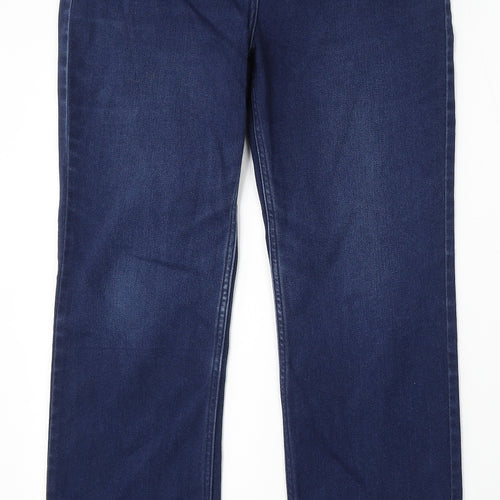 Per Una Womens Blue Polyester Straight Jeans Size 32 L29 in Regular Button