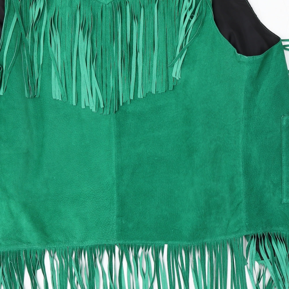 Leather City Womens Green Gilet Coat Size L