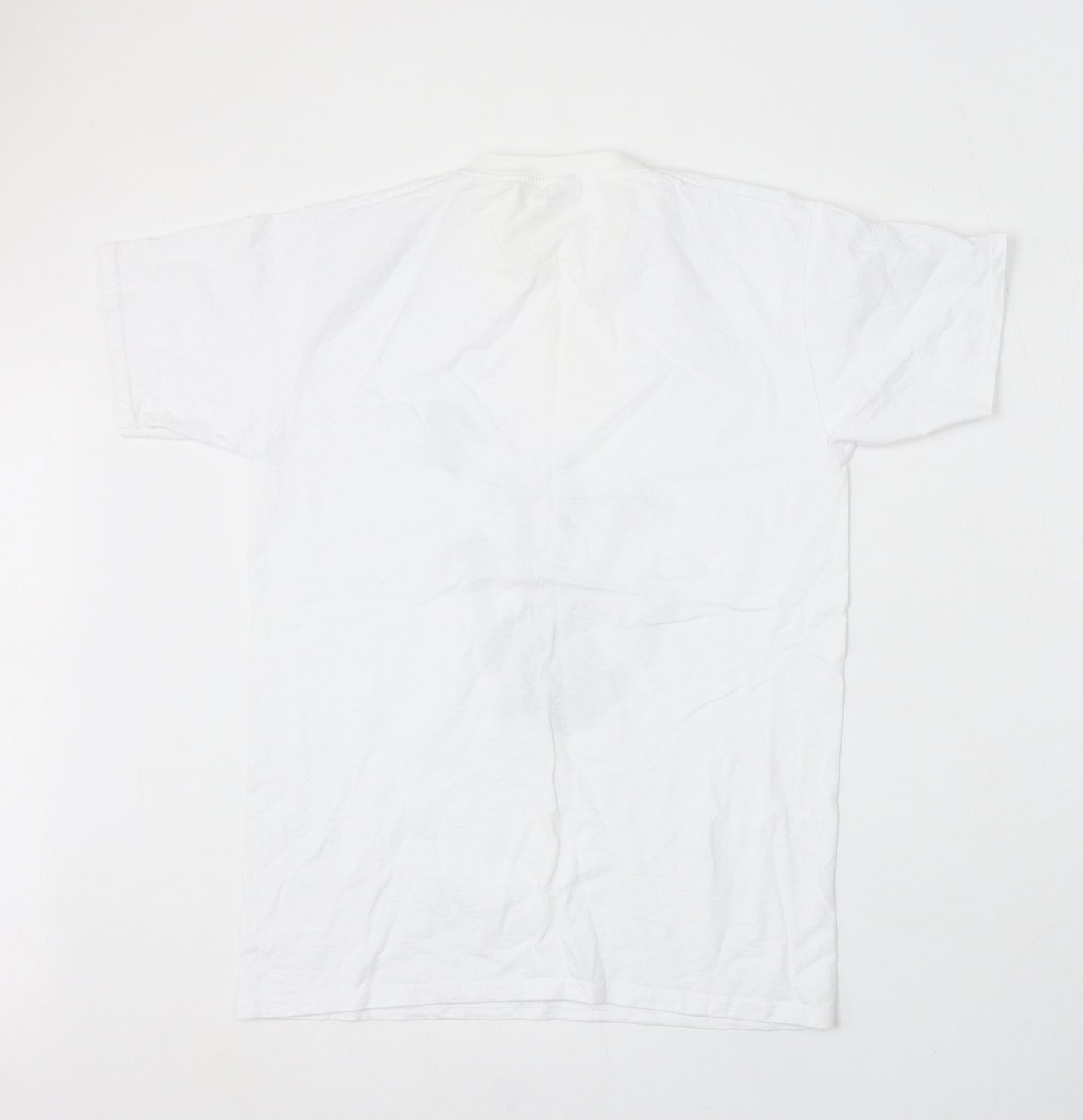 Freedome Mens White Cotton T-Shirt Size S Round Neck