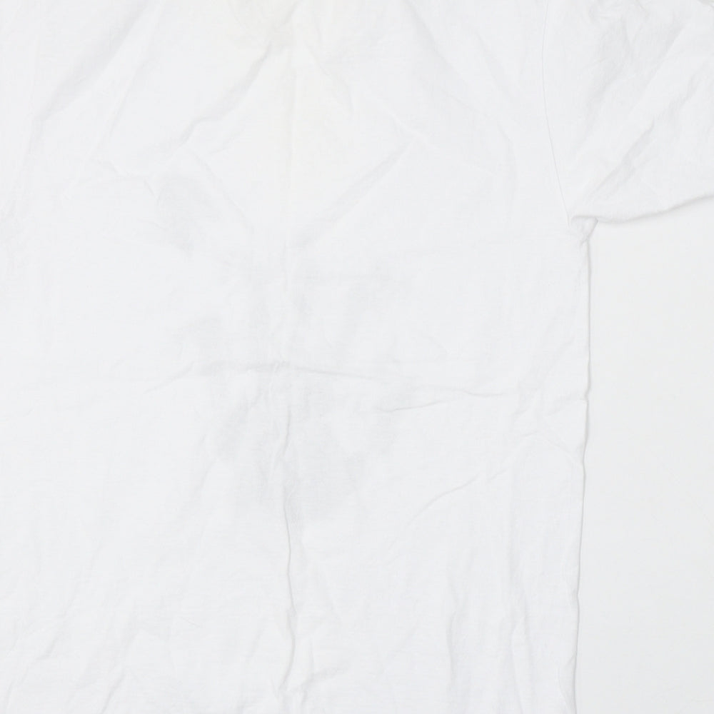 Freedome Mens White Cotton T-Shirt Size S Round Neck