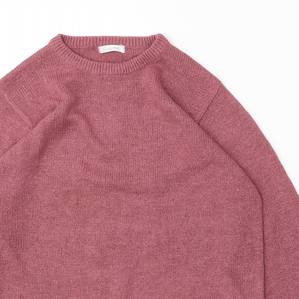 Berkertex Womens Purple Round Neck Acrylic Pullover Jumper Size 14