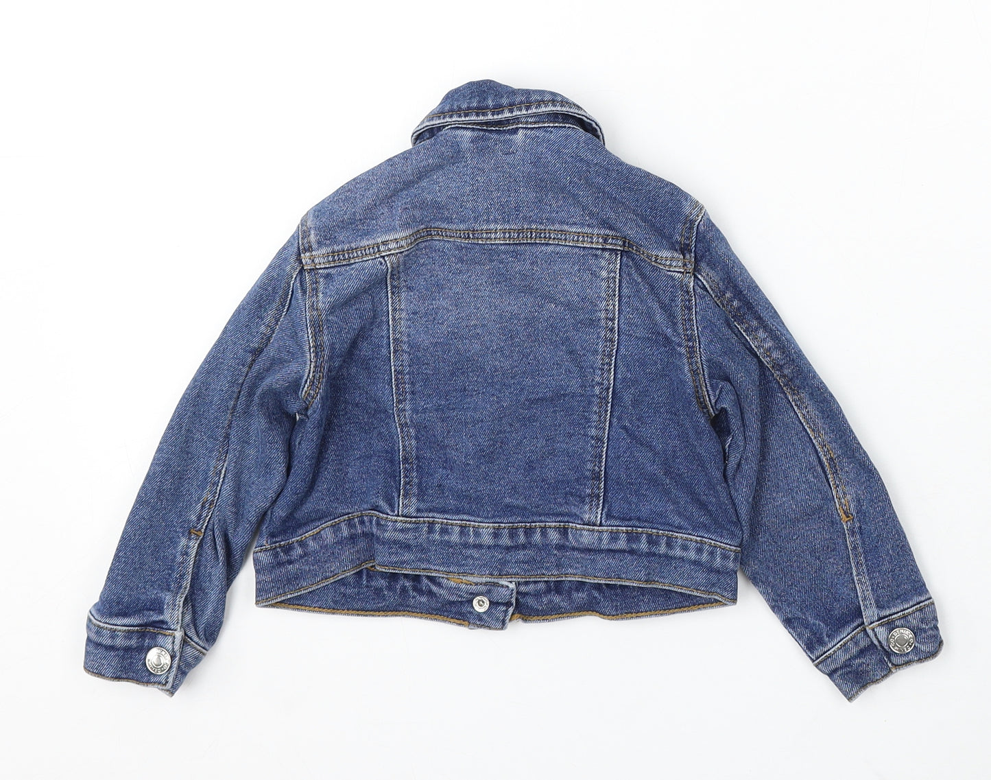 Denim Co Girls Blue Jacket Size 2-3 Years Button