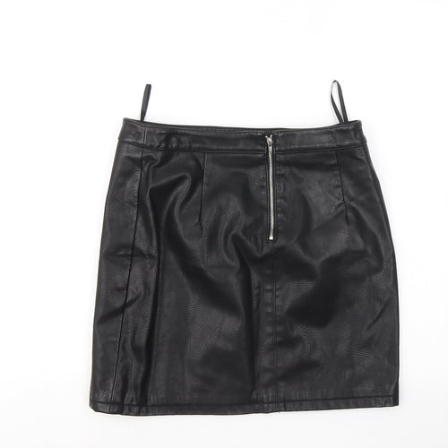 Dorothy Perkins Womens Black Polyester A-Line Skirt Size 8