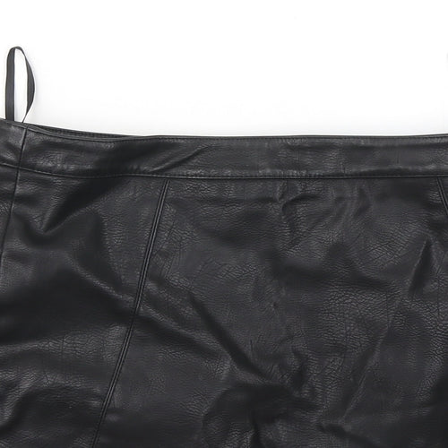 Dorothy Perkins Womens Black Polyester A-Line Skirt Size 8