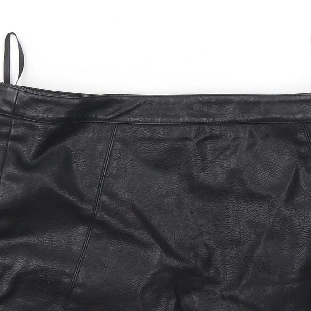 Dorothy Perkins Womens Black Polyester A-Line Skirt Size 8