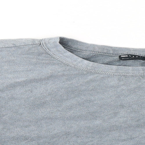 ASOS Womens Blue Cotton Basic T-Shirt Size 14 Round Neck