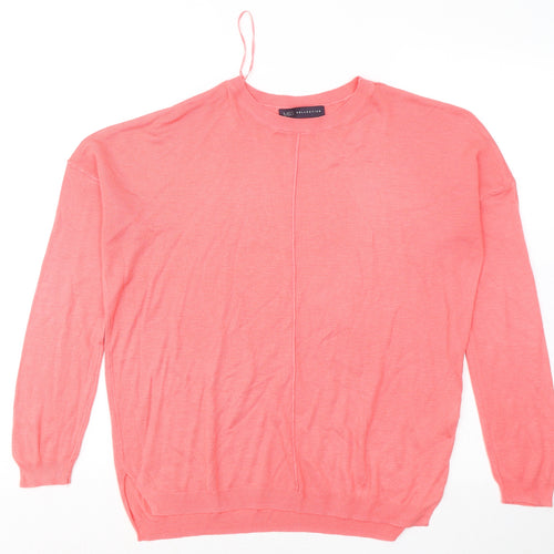Marks and Spencer Womens Pink Round Neck Acrylic Pullover Jumper Size M