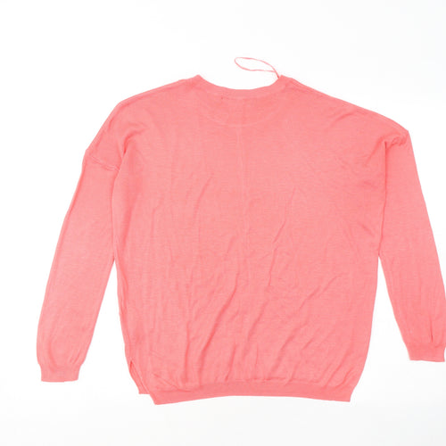 Marks and Spencer Womens Pink Round Neck Acrylic Pullover Jumper Size M