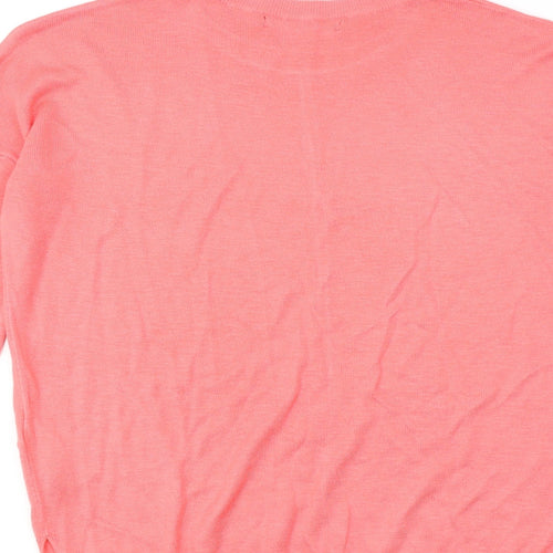 Marks and Spencer Womens Pink Round Neck Acrylic Pullover Jumper Size M