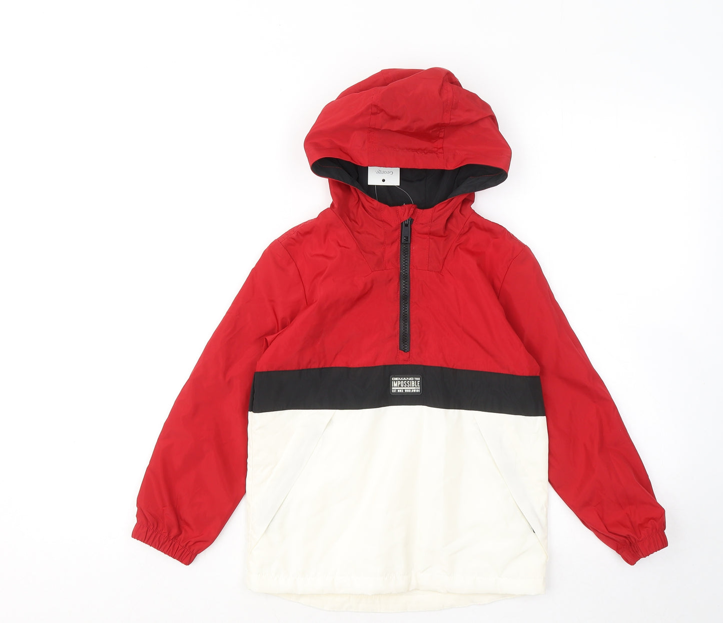 George Boys Red Windbreaker Coat Size 5-6 Years