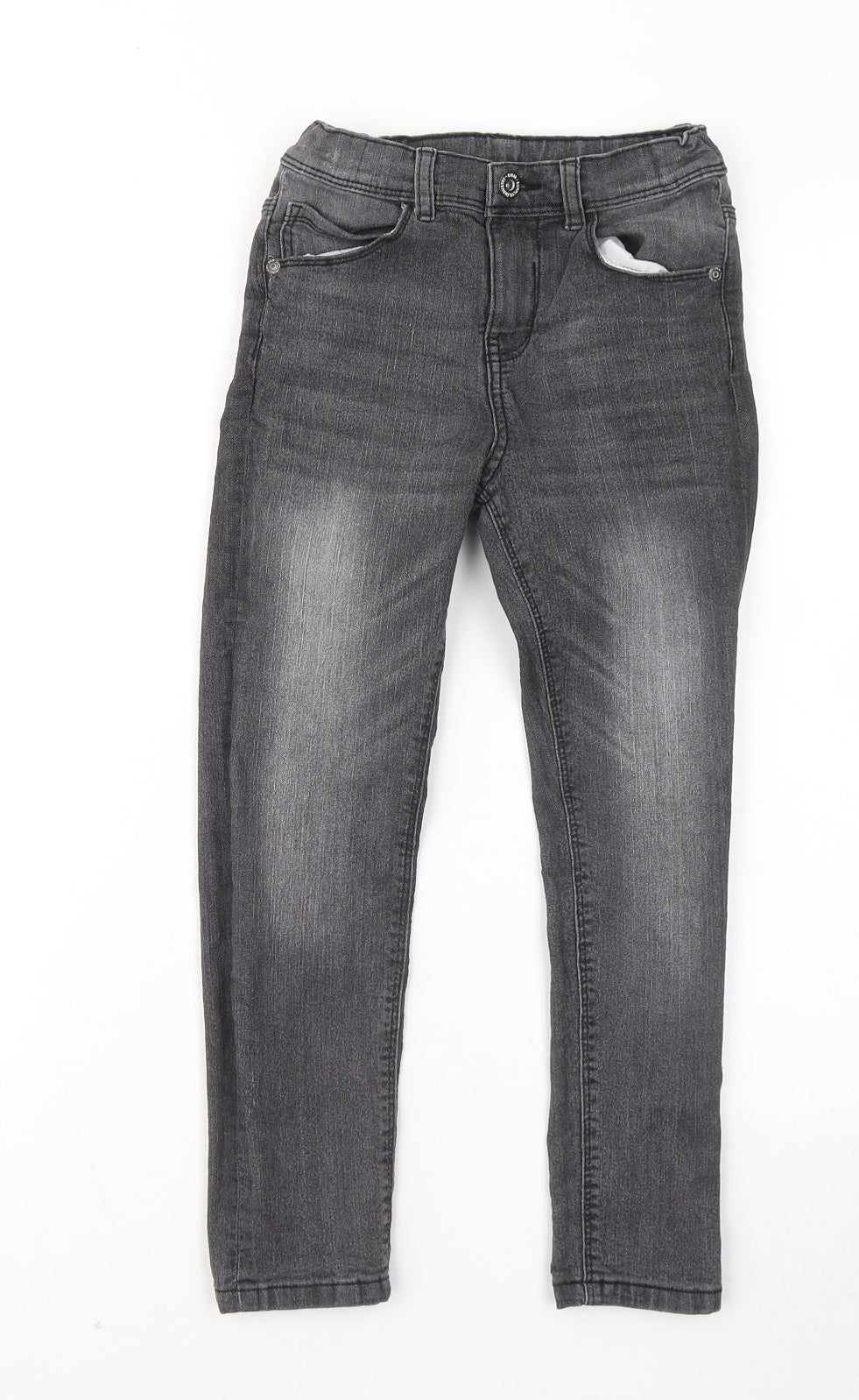 F&F Boys Grey Cotton Skinny Jeans Size 7-8 Years Regular