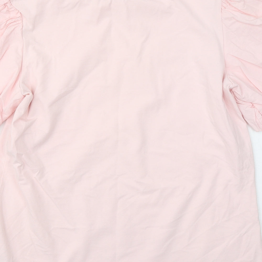 George Womens Pink Cotton Basic T-Shirt Size 12 Round Neck