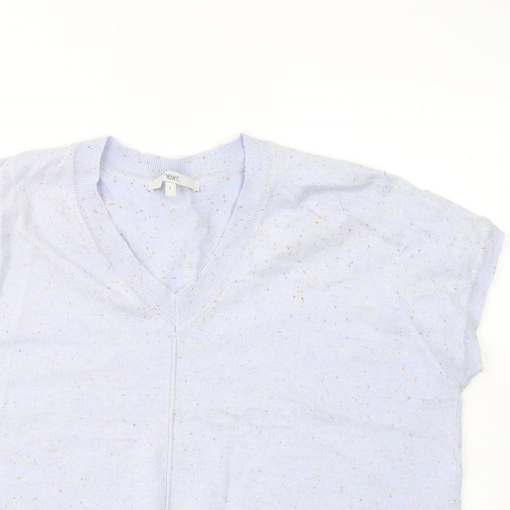 NEXT Womens Purple V-Neck Nylon Vest Jumper Size L