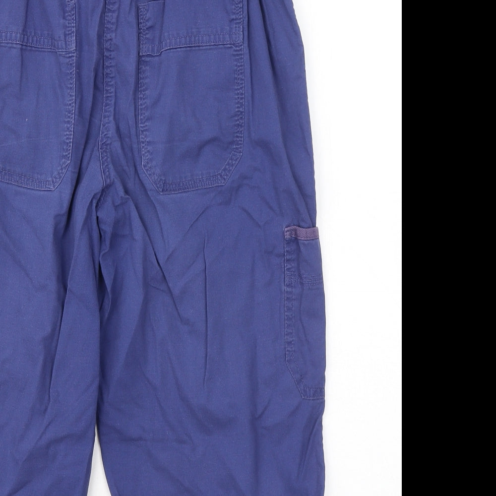 BHS Womens Blue Cotton Cropped Trousers Size 12 L20 in Regular