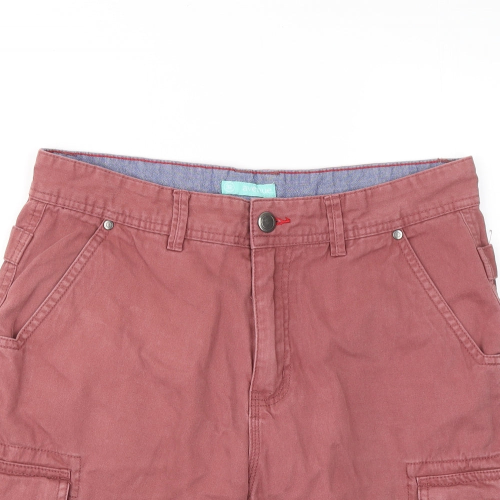 Avenue Mens Purple Cotton Cargo Shorts Size 32 in Regular