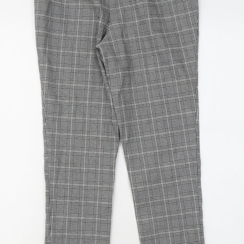 New Look Womens Grey Plaid Polyester Trousers Size 8 L28 in Regular