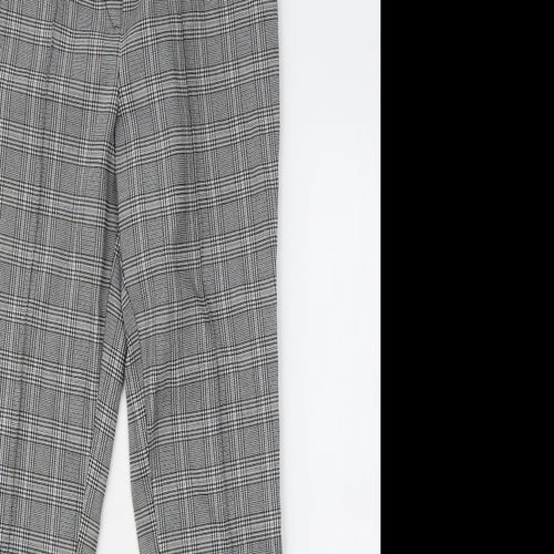 New Look Womens Grey Plaid Polyester Trousers Size 8 L28 in Regular