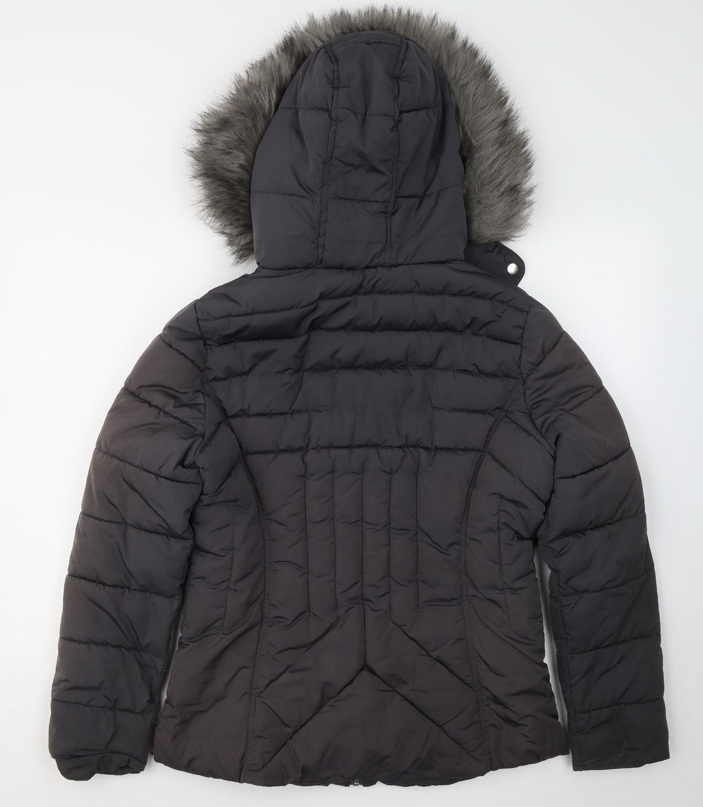 New Look Womens Black Parka Coat Size 12