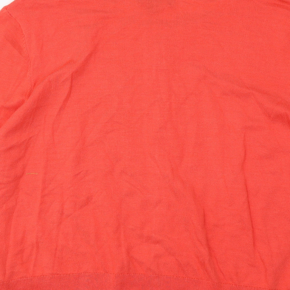 Primark Womens Red Round Neck Viscose Cardigan Jumper Size 22