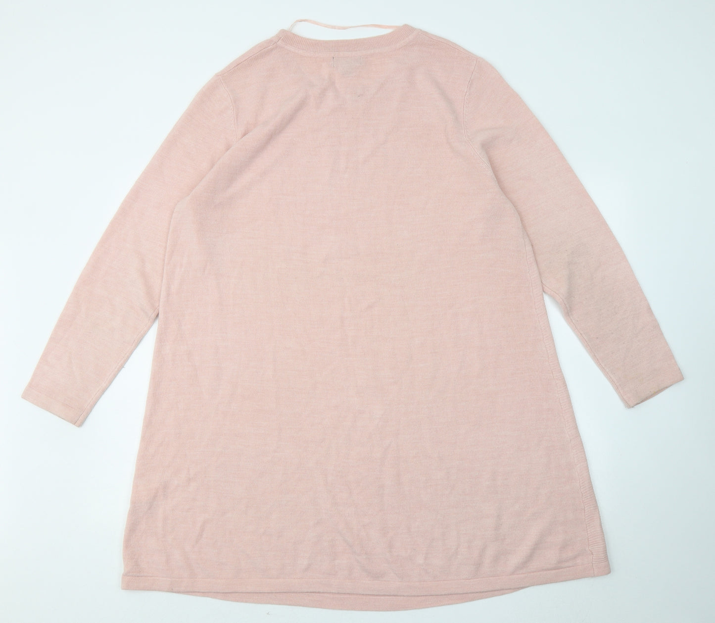 Primark Womens Pink Acrylic Jumper Dress Size 20 Round Neck