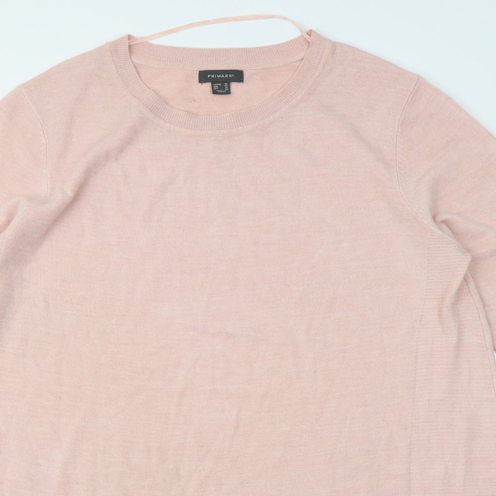 Primark Womens Pink Acrylic Jumper Dress Size 20 Round Neck