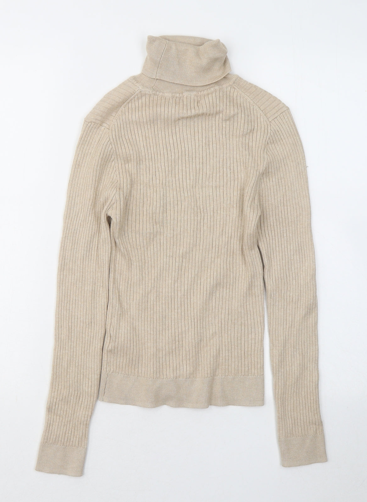 Primark Womens Beige Roll Neck Viscose Pullover Jumper Size 10
