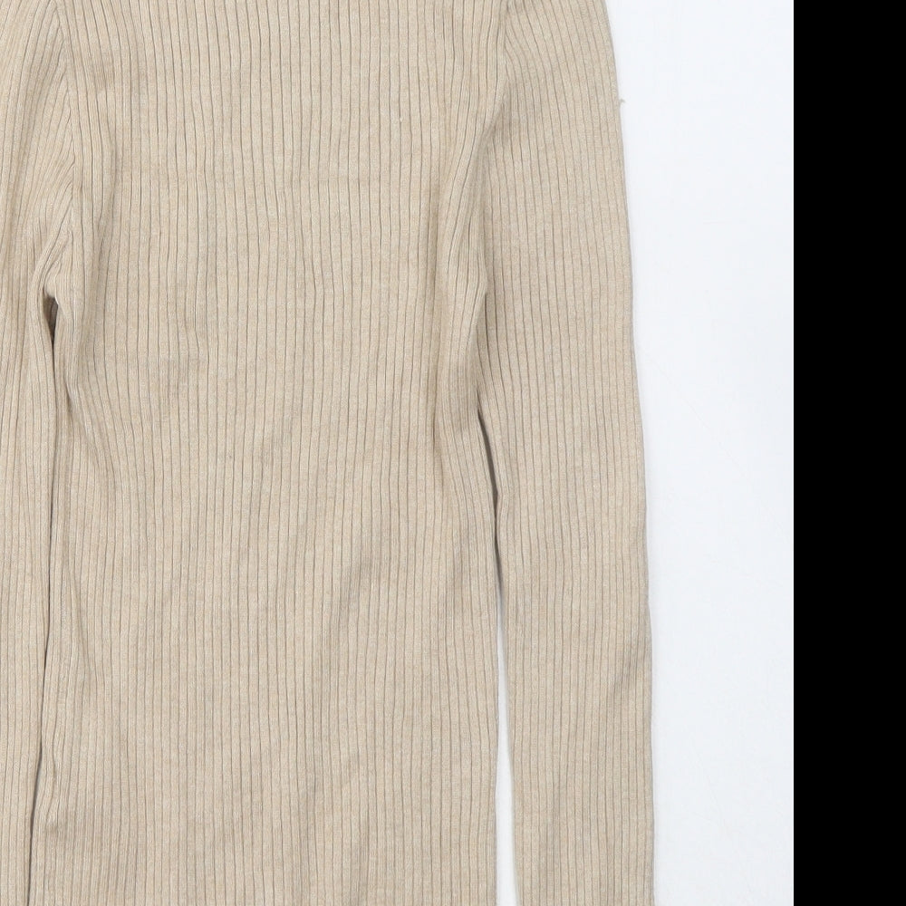 Primark Womens Beige Roll Neck Viscose Pullover Jumper Size 10