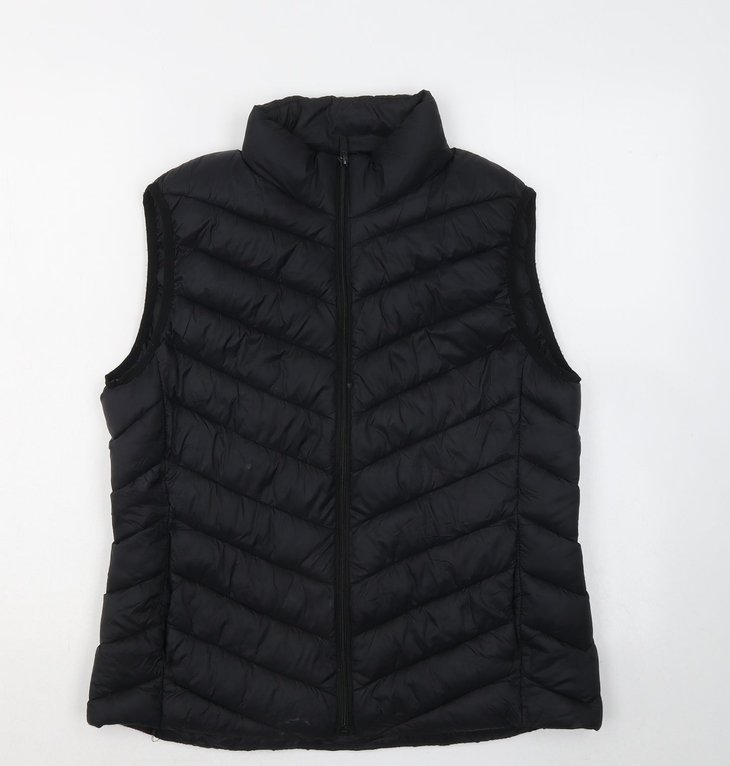 Primark Womens Black Gilet Coat Size 12 Zip
