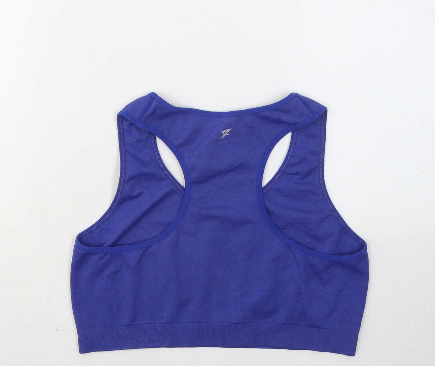 WORKOUT Womens Blue Polyester Cropped Tank Size 10 Round Neck - Sports bra
