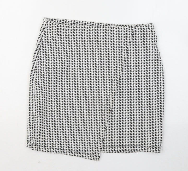 Miss Selfridge Womens White Geometric Polyester Mini Skirt Size 10