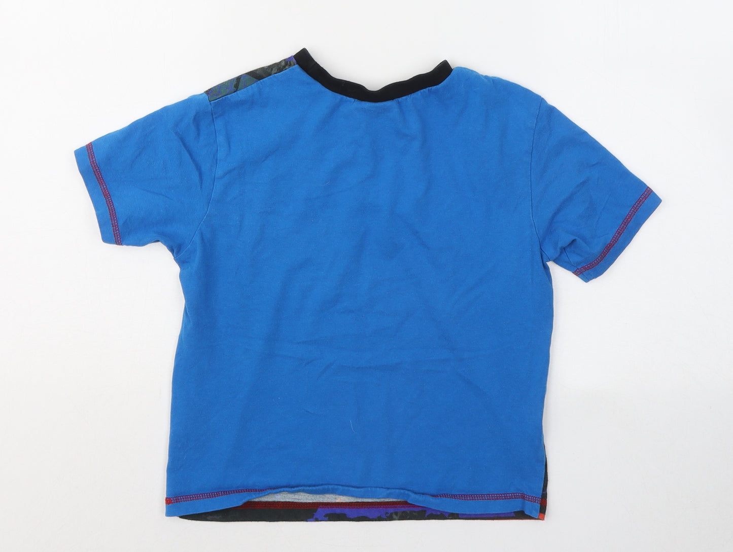 Marvel Boys Blue Cotton Basic T-Shirt Size 7-8 Years Round Neck - Spiderman