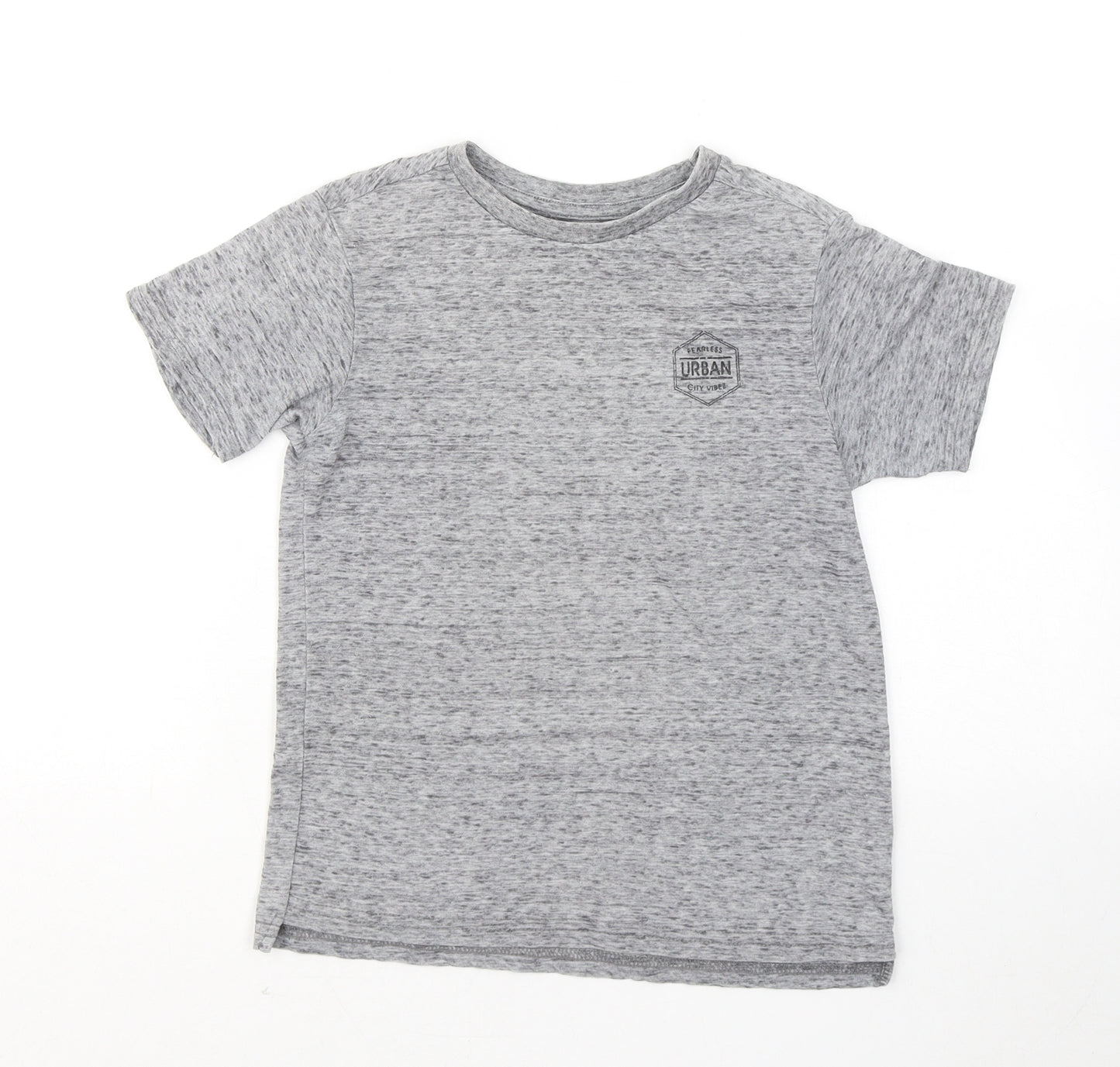 George Boys Grey Polyester Basic T-Shirt Size 7-8 Years Round Neck - Urban City Vibes