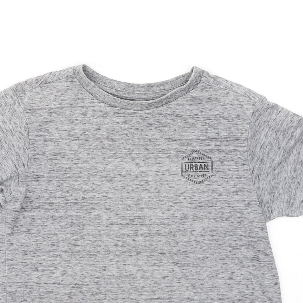 George Boys Grey Polyester Basic T-Shirt Size 7-8 Years Round Neck - Urban City Vibes