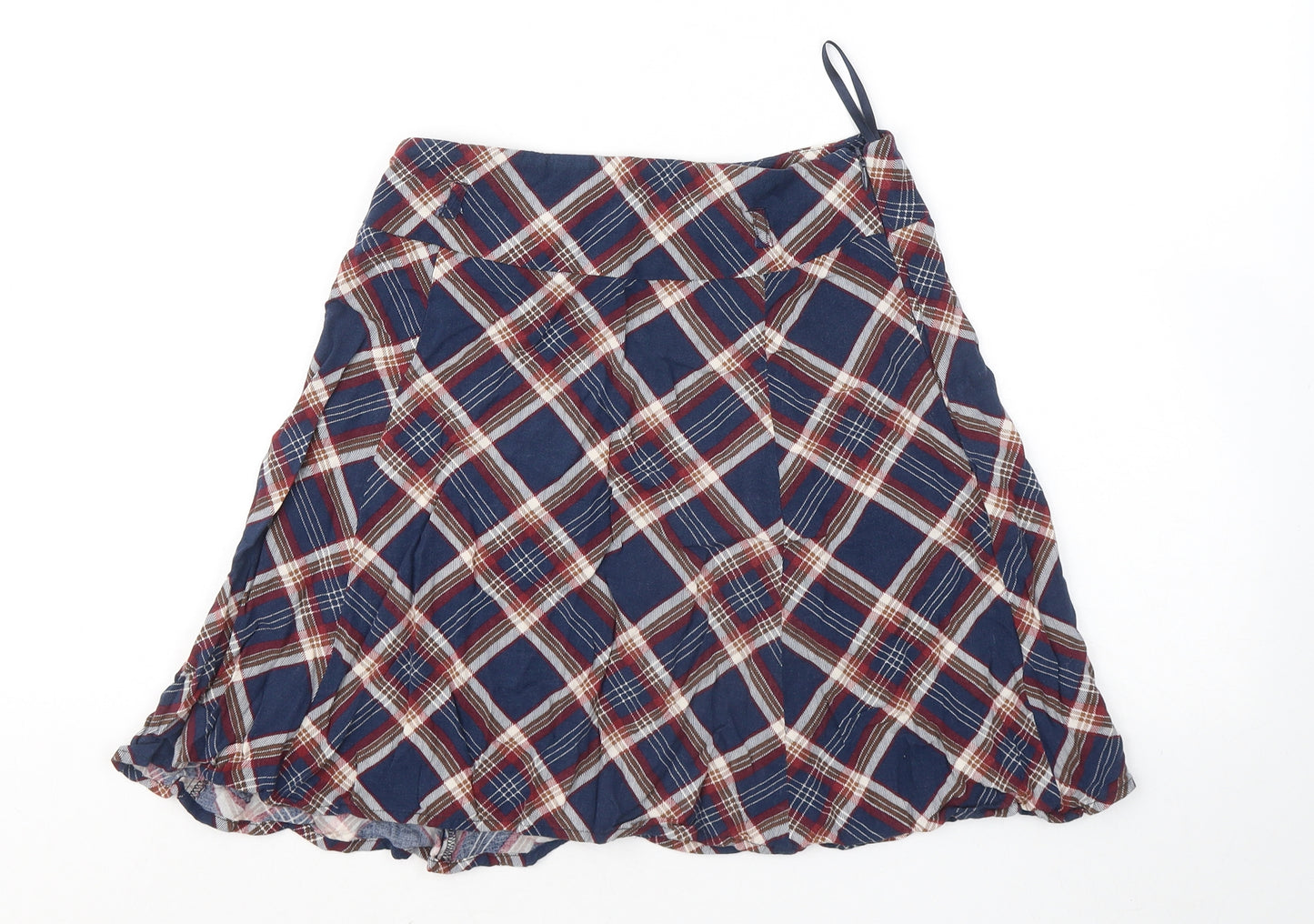 Papaya Womens Multicoloured Plaid Viscose Skater Skirt Size 8 Zip