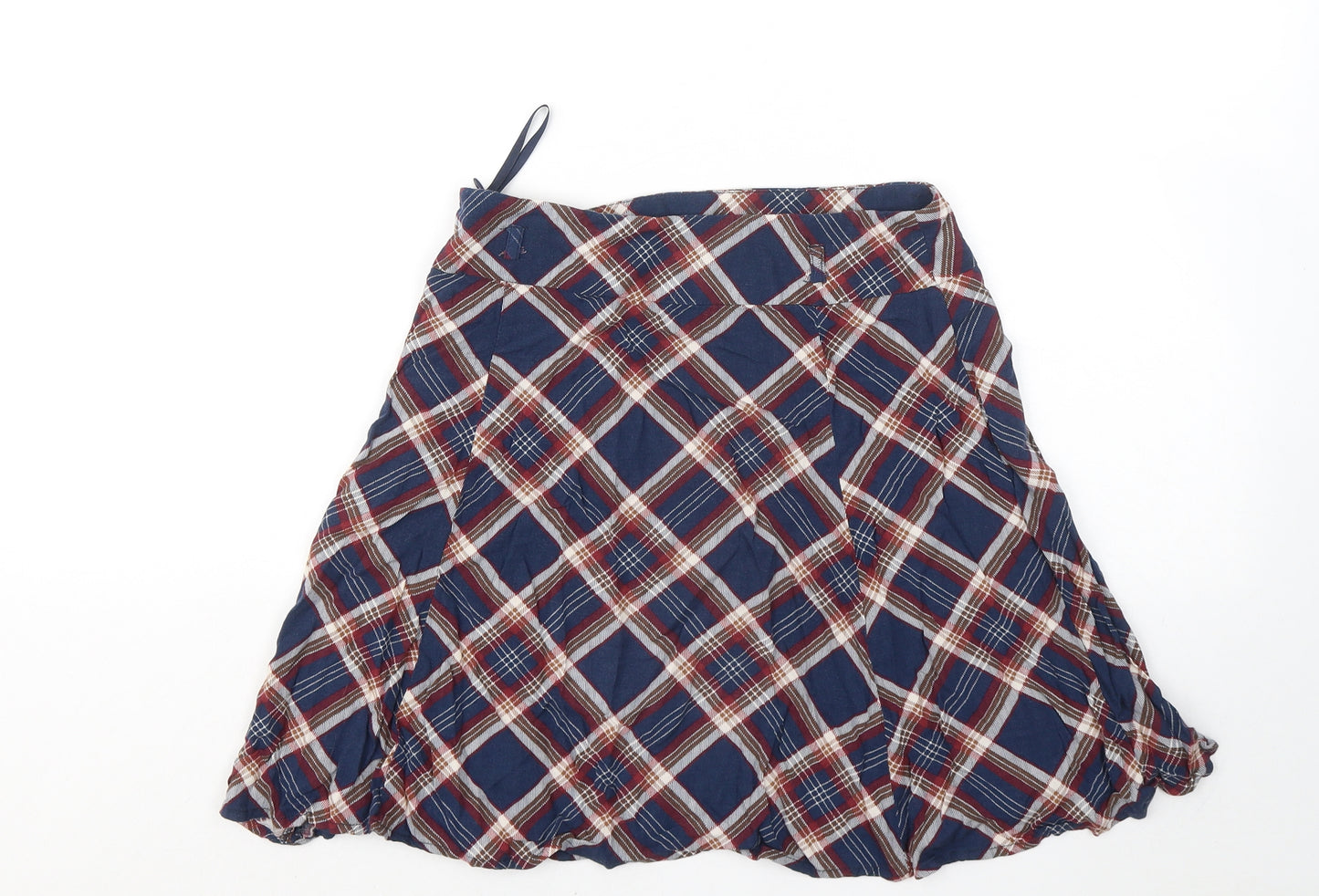 Papaya Womens Multicoloured Plaid Viscose Skater Skirt Size 8 Zip